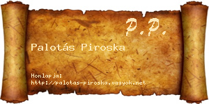Palotás Piroska névjegykártya