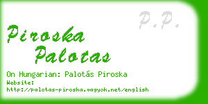piroska palotas business card