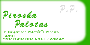 piroska palotas business card